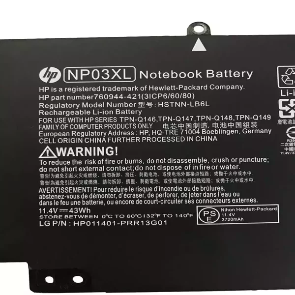 Originalna baterija za prenosnik HP  TPN-Q146,TPN-Q147,TPN-Q148,TPN-Q149 - Image 3