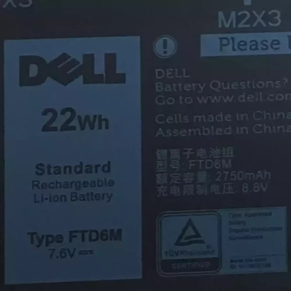 Originalna baterija za prenosnik DELL FTD6M - Image 3