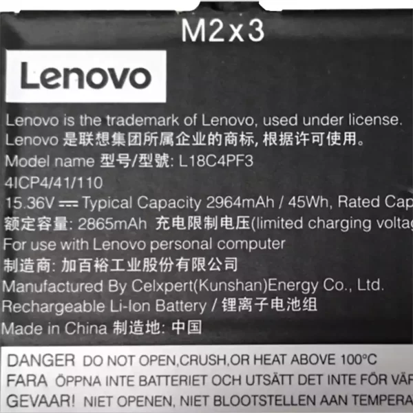 Originalna baterija za prenosnik LENOVO L18C4PF3 - Image 2