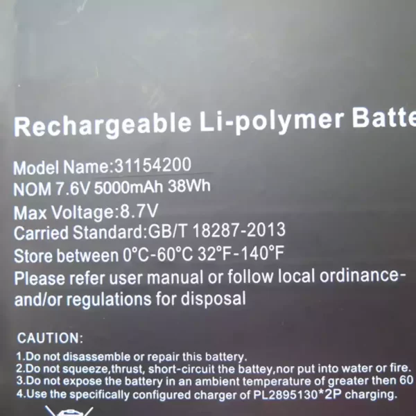 Originalna baterija za prenosnik 31154200,TECLAST F6 Pro - Image 2