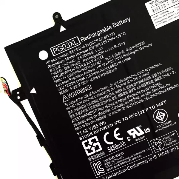 Originalna baterija za prenosnik HP PG03XL TPN-Q168 HSTNN-LB7C 831532-421 831758-005 - Image 3