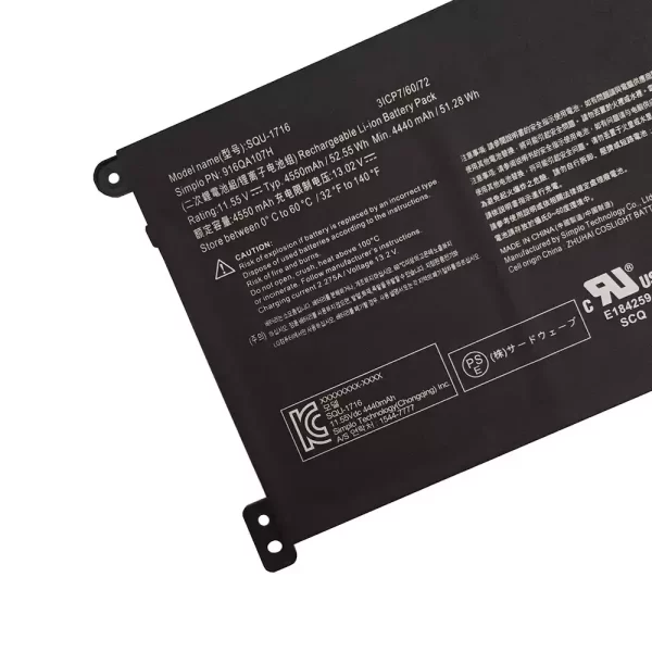 Originalna baterija za prenosnik Hasee SIMPLO SQU-1716,916QA107H - Image 3