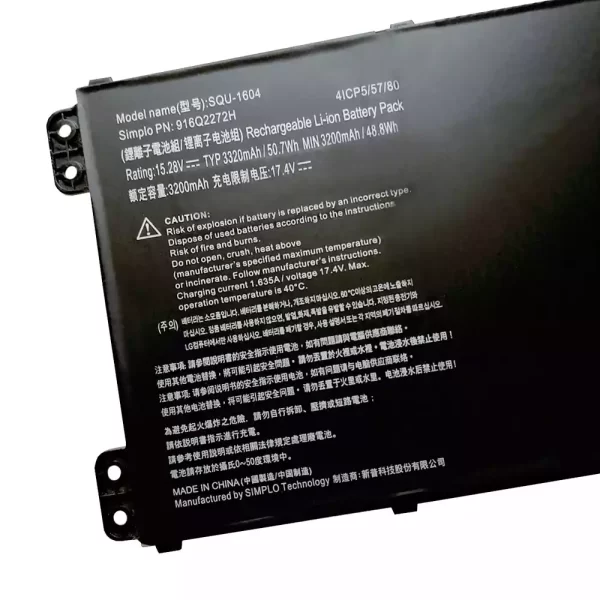 Originalna baterija za prenosnik Hasee SQU-1604,916Q2272H - Image 3