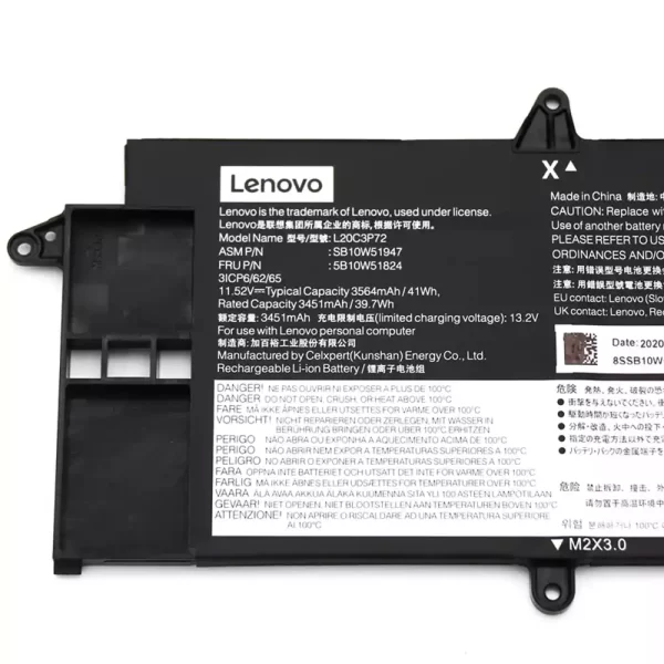 Originalna baterija za prenosnik LENOVO L20C3P72 L20M3P72 L20D3P72 - Image 3