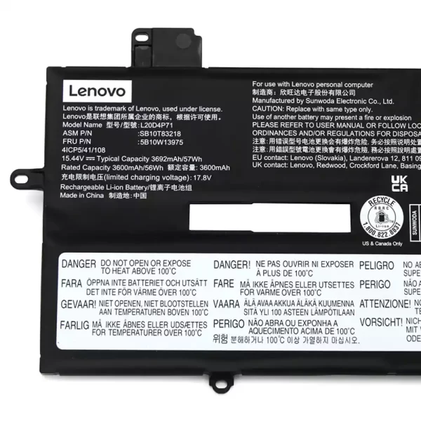 Originalna baterija za prenosnik LENOVO SB10T83215 SB10T83216 SB10T83217 SB10T83218 5B10W13972 5B10W13973 5B10W13974 5B10W13975 - Image 3