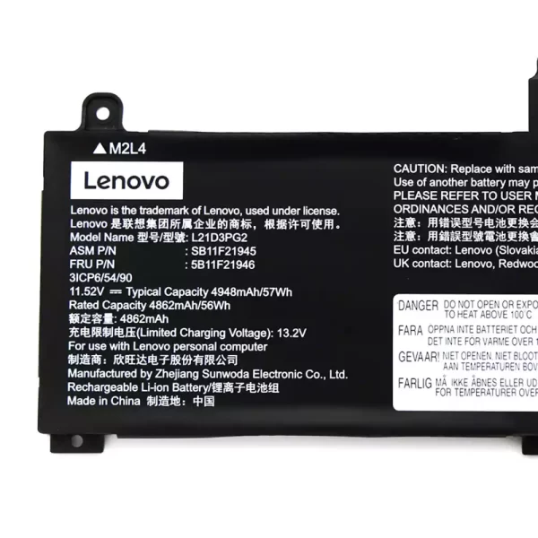 Originalna baterija za prenosnik LENOVO L21D3PG2 L21D3PG1 - Image 3