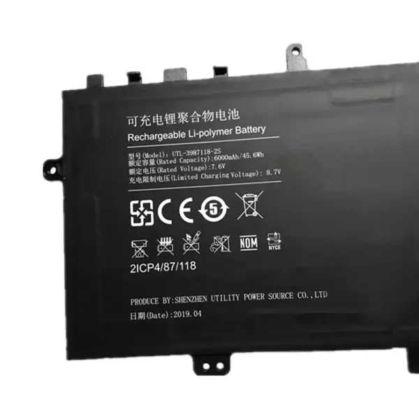 Originalna baterija za prenosnik UTL-3987118-2S,Hasee X3 G1 X3 D1 HKNS02 01 - Image 3