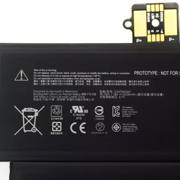 Originalna baterija za prenosnik G3HTA056H,Microsoft Surface Pro X 1876 - Image 3