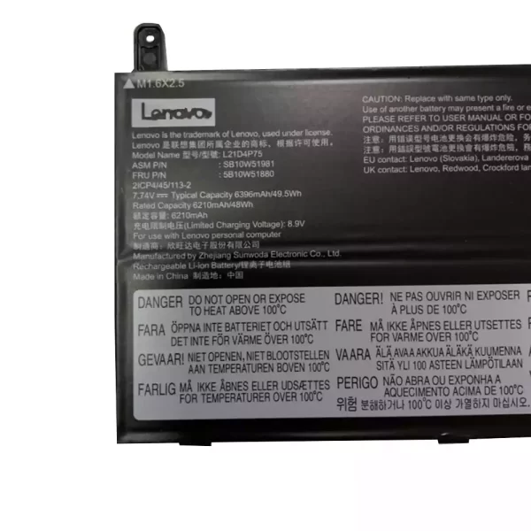 Originalna baterija za prenosnik LENOVO L21D4P75 5B10W51880 SB10W51981 - Image 2