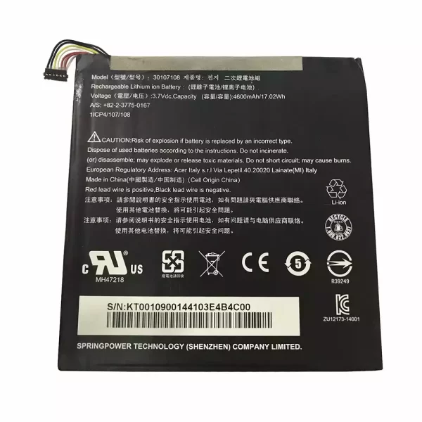 Baterija za tablični računalnik Acer 30107108,Acer A1-840
