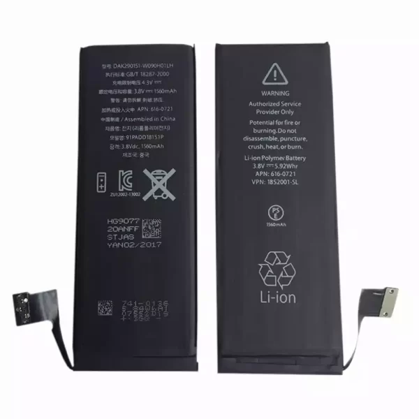 Baterija za mobilnega telefona 616-0721 za iphone 5s,iphone 5c