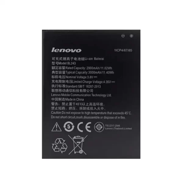 Baterija za mobilnega telefona BL243 za LENOVO k3 note,K50-T5,K50-T3S,A7600-M,A5890,A5600,A5500,A5860,A7000
