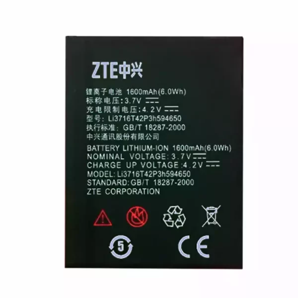 Baterija za mobilnega telefona LI3716T42P3H594650 za ZTE U930,U970,u817,U807,V956,N818,u795+,N881E
