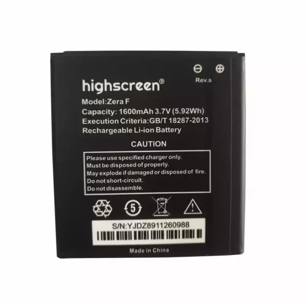 Baterija za mobilnega telefona za Highscreen Zera F (Rev.S)