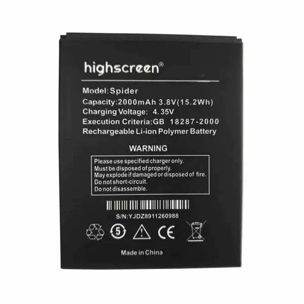 Baterija za mobilnega telefona za Highscreen Spider