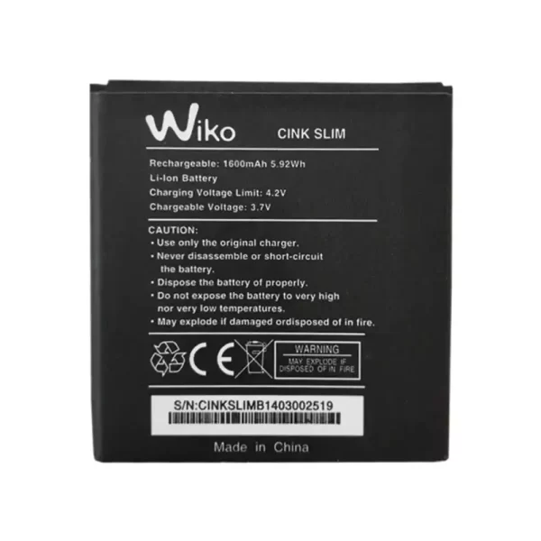 Baterija za mobilnega telefona za Wiko Cink Slim