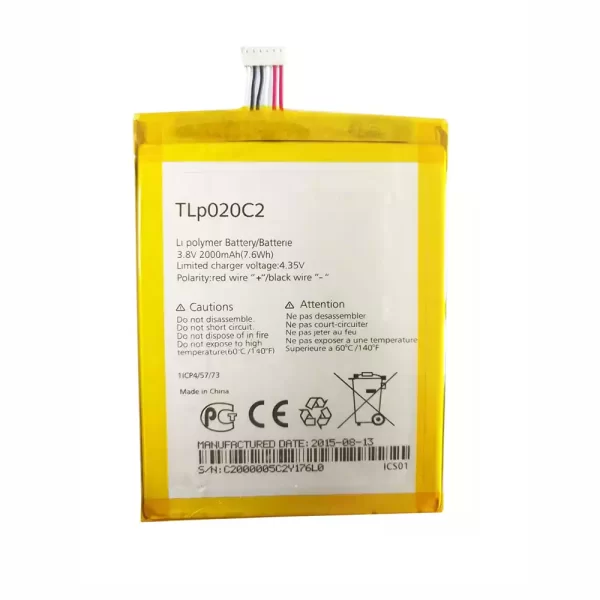 Baterija za mobilnega telefona TLP020C2 za Alcatel S950 Idol X/S,6034R,6037Y