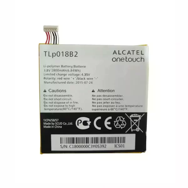 Baterija za mobilnega telefona TLP018B2 za Alcatel onetouch OTS820,P606