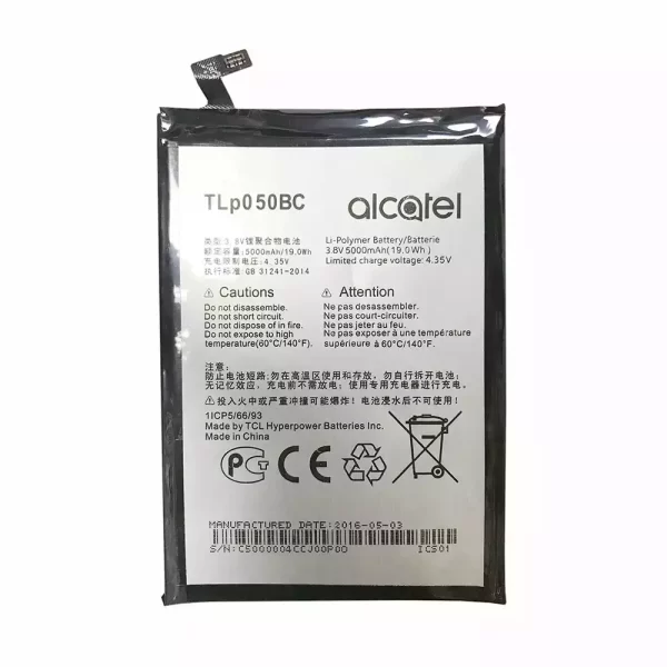 Baterija za mobilnega telefona TLP050BC za Alcatel