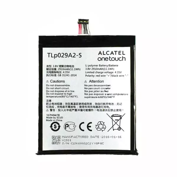 Baterija za mobilnega telefona TLP029A2-S za Alcatel onetouch IDOL 3 5.5