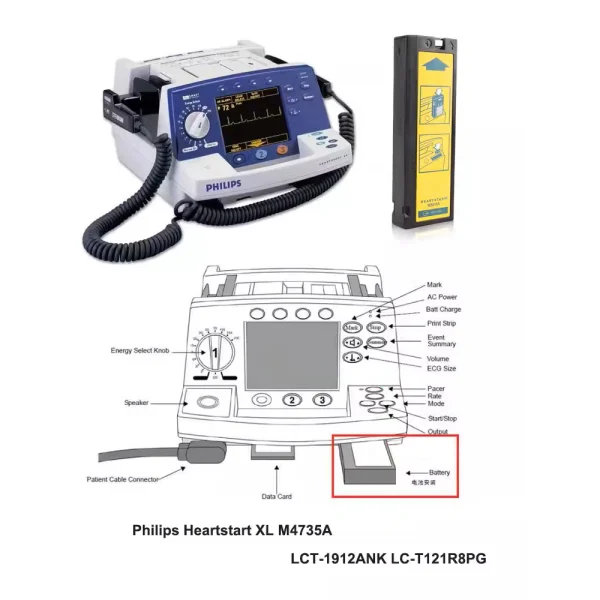 Originalna baterija za Philips Heartstart M4735A M3516A LCT-1912ANK LC-T121R8PG - Image 4