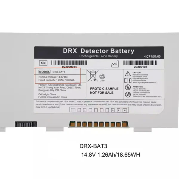 Originalna baterija za DRX-BAT3,Carestream HPX-DR 2530 - Image 4
