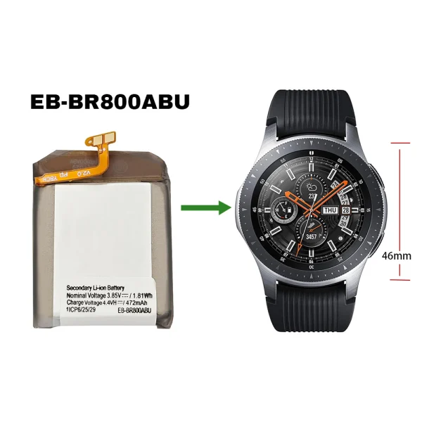 Nadomestna baterija EB-BR800ABU za Samsung Galaxy Gear S4 (46mm) SM-R800 SM-R805 - Image 4