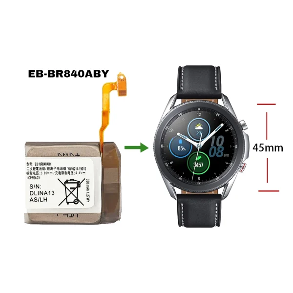 Nadomestna baterija EB-BR840ABY za Samsung Galaxy Watch 3 (45mm) SM-R840 SM-R845 SM-R845U - Image 4