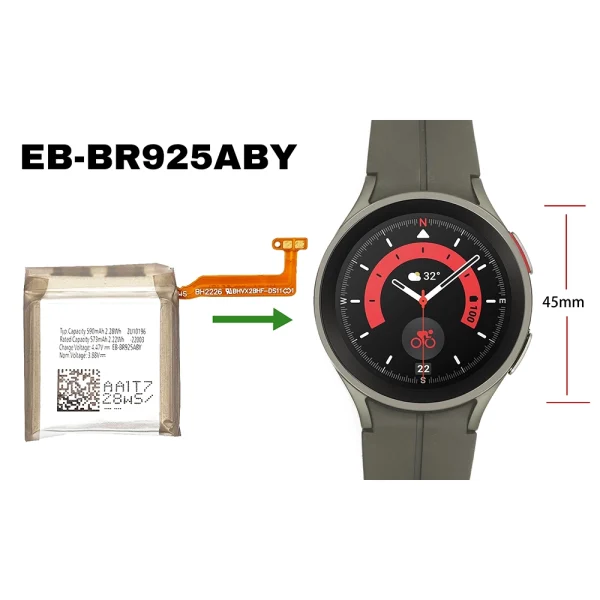 Nadomestna baterija EB-BR925ABY za Samsung Galaxy Watch 5 Pro (45mm) SM-R920 SM-R925 - Image 4