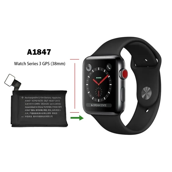 Nadomestna baterija A1847 za Apple Watch Series 3 GPS (38mm) - Image 4