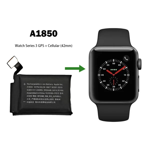 Nadomestna baterija A1850 za Apple Watch Series 3 GPS + Cellular (42mm) - Image 4