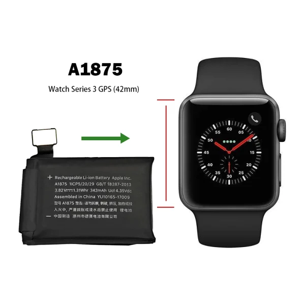 Nadomestna baterija A1875 za Apple Watch Series 3 GPS (42mm) - Image 4