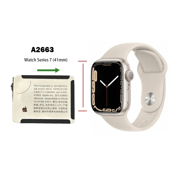 Nadomestna baterija A2663 za Apple Watch Series 7 (41mm) A2473 A2475 A2476 - Image 4