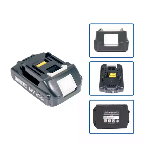 18V 3.0Ah Nadomestna baterija za MAKITA BL1830B BL1840B BL1850B BL1860B BL1815 BL1820 LXT400 - Image 3