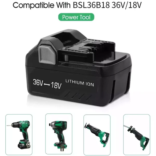 36V/18V 4.0Ah Nadomestna baterija za Metabo BSL36A18 BSL36B18 371751M 372121M WH36DBGM WH36DC KC18DBFL2QF KC18DDX DH36DPAQ4 - Image 2
