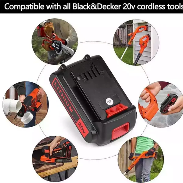 20V 2.5Ah Nadomestna baterija za Black&Decker LBX4020 LBXR20 LBXR20B LBXR20-OPE LBXR2020 LB20 LBX20 LB2X4020 - Image 4