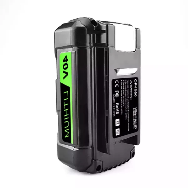 40V 6.0Ah Nadomestna baterija za Ryobi RY40LM30,RY40190,RY40430,RY40620,RY40460,RY40250,RY40770,RY40850,RY40610A,RY40210B,RY40240,RY40440 - Image 2