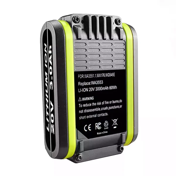 20V 3.0Ah Nadomestna baterija za Worx WU677 WU309 WU175 WG894E.9 WG894E.5 WG894E WG779E WG584E.9 WG549E.9 WG549E.5 WG549E WG549 WG547E.1 WG545E.1 WG543E - Image 2