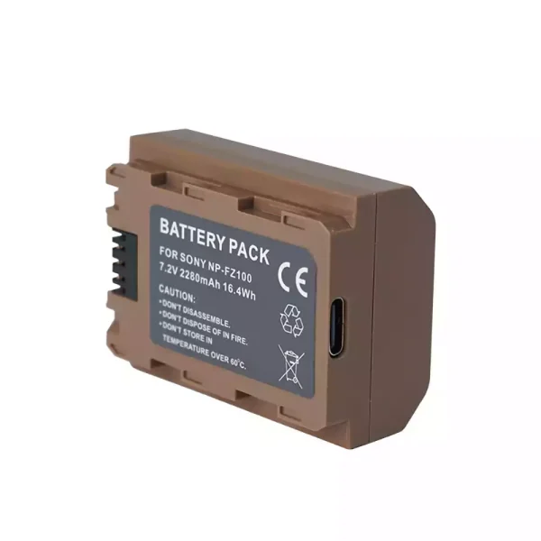 USB-C Type C Input Nadomestna baterija za SONY Alpha A9 II, Alpha A9, Alpha A9M2,Alpha A7R IV, Alpha A7R III, Alpha A7 III, Alpha A7M III,Alpha A7M IV,Alpha A6600, A7S III, A7R IIIA, A7R IVA, A7R5,Alpha 1,FX30 - Image 2