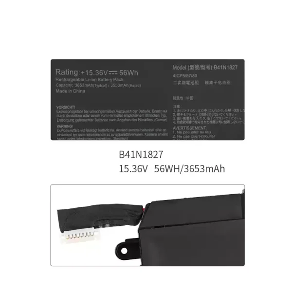 Baterija za prenosnik ASUS B41N1827 - Image 2