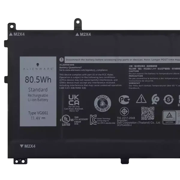 Baterija za prenosnik DELL VG661 V4N84,DELL Alienware x14 R1 R2 - Image 3
