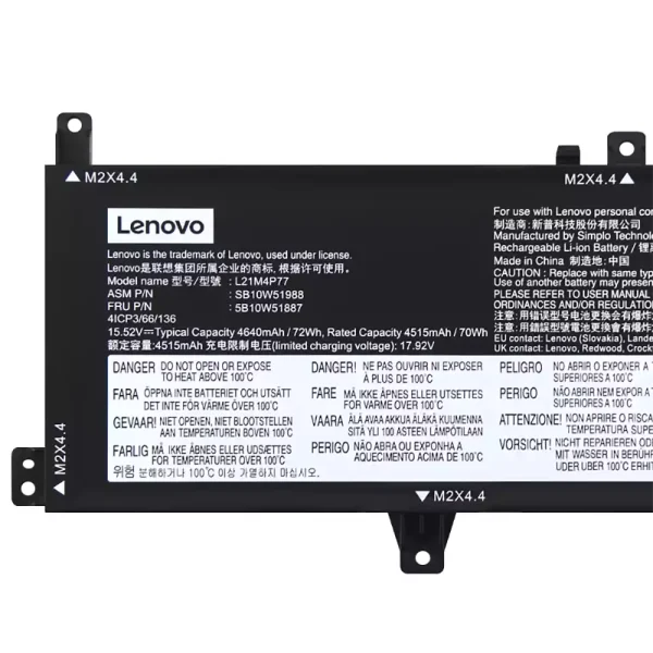 Baterija za prenosnik LENOVO L21M4P77 L21D4P77 - Image 3