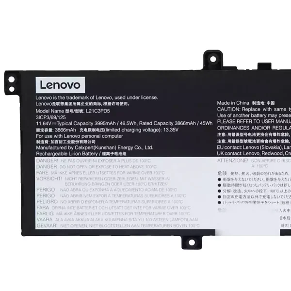 Baterija za prenosnik LENOVO L21C3PD5 L21L3PD5 L21M3PD5 - Image 3