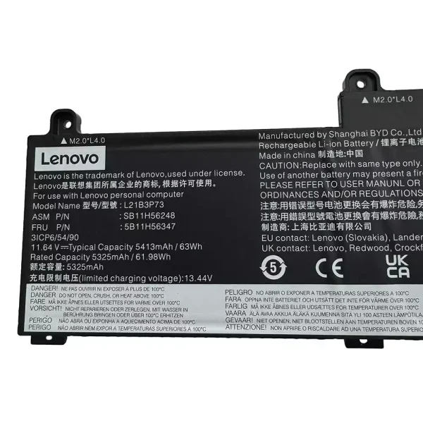 Baterija za prenosnik LENOVO L21B3P73 SB10W52010 5B10W51909 - Image 3