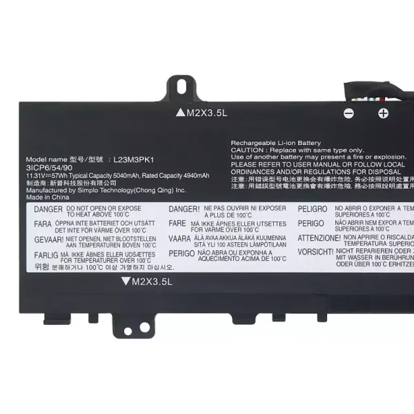 Baterija za prenosnik LENOVO L23M3PK1 L23X3PK1 L23B3PK1 L23D3PK1 L23C3PK1 - Image 3