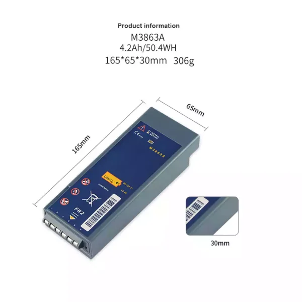 Nadomestna baterija za Philips HeartStart FR2 HeartStart FR2+ M3860A M3861A M3863A M3840A M3841A - slika 3