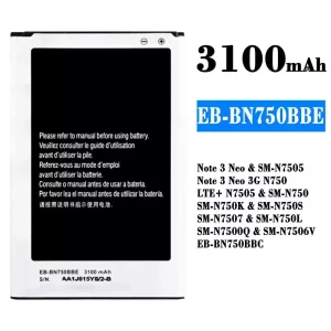 Baterija mobilnega telefona EB-BN750BBE EB-BN750BBC za Samsung Note 3 Neo
