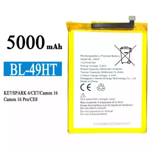 Baterija mobilnega telefona BL-49HT za Tecno KE7 / SPARK 6 / Camon 16 /Camon 16 Pro