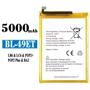 Baterija mobilnega telefona BL-49ET za Tecno LB6 / LC6 / POP2+ / POP2 Plus /BA2