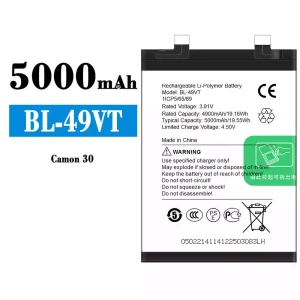 Baterija mobilnega telefona BL-49VT za Tecno Camon 30